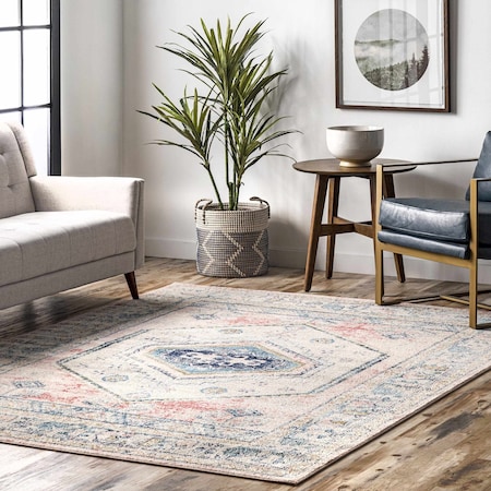 Nuloom Chase Faded Vintage Medallion Area Rug 8ft x 10ft RZBD105A-8010